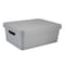 Simplify Storage Tote W/ Lid, 10-7/8 in L x 14-1/2 in W x 10-7/8 in H, Gray, Plastic 25924-GREY - alternate 1